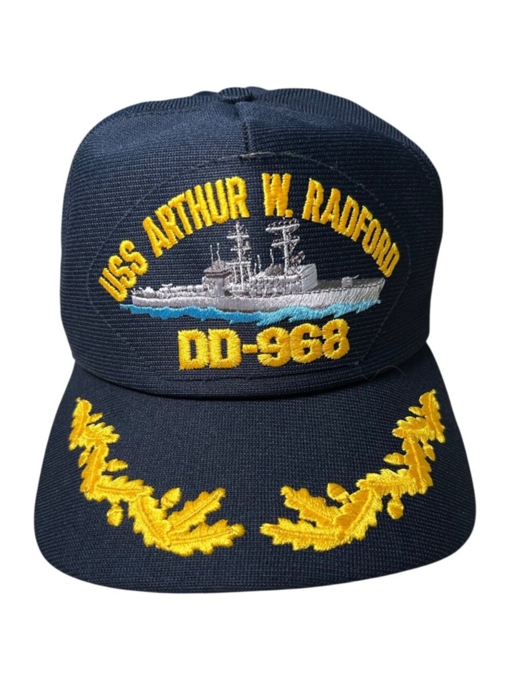VTG USS Arthur W. Radford DD-968 Blue Embroidered Snapback Hat USA Military